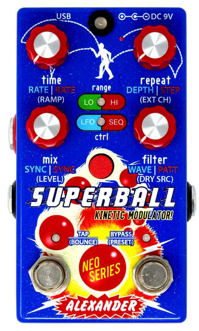 Alexander Pedals Superball Kinetic Modulation Guitar Effects Pedal