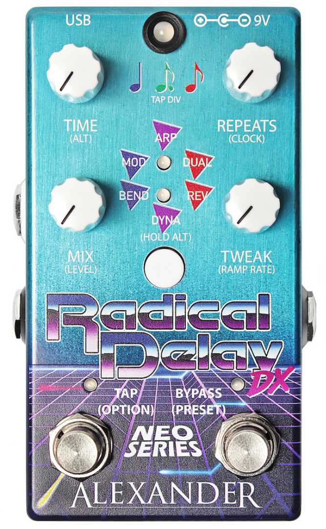 Alexander Radical Delay DX Pedal, Neo Series, Guitar Delay Effect Pedal