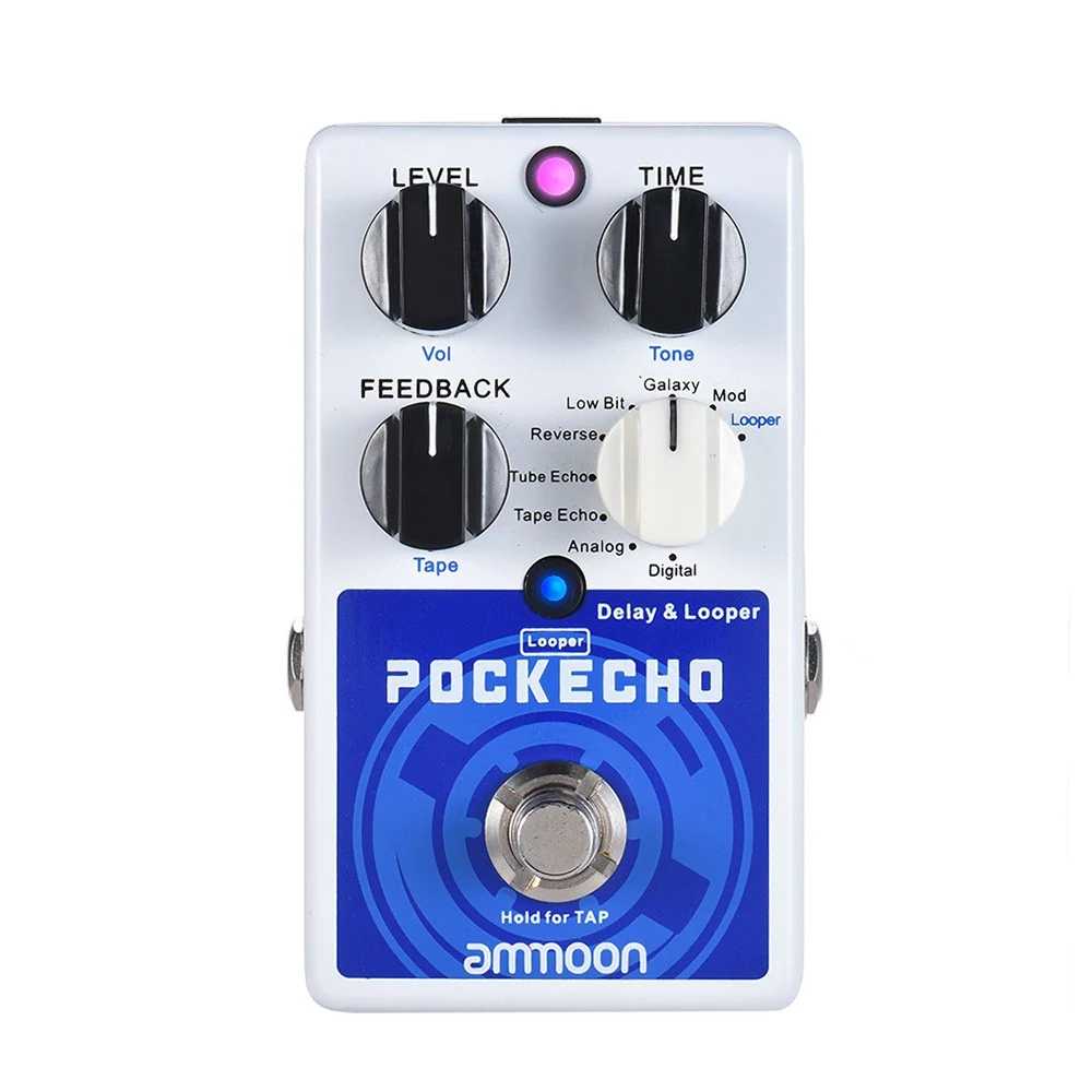 Ammoon POCKECHO Delay and Looper Guitar Effects Pedal
