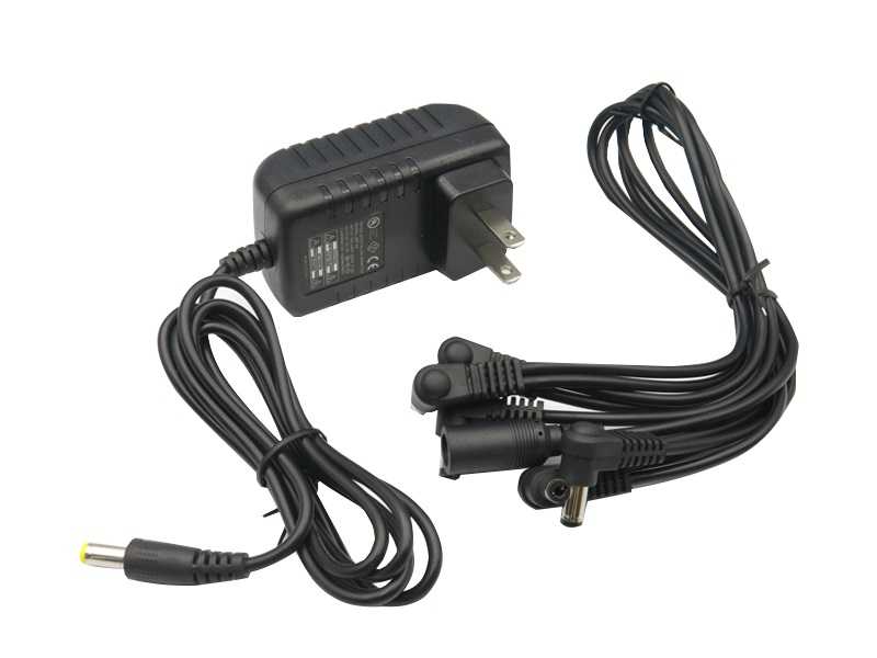 MOSKY Pedal Power Supply Adapter 9V DC 1A 5 Way Daisy Chain Cables for Effect Pedal US Plug