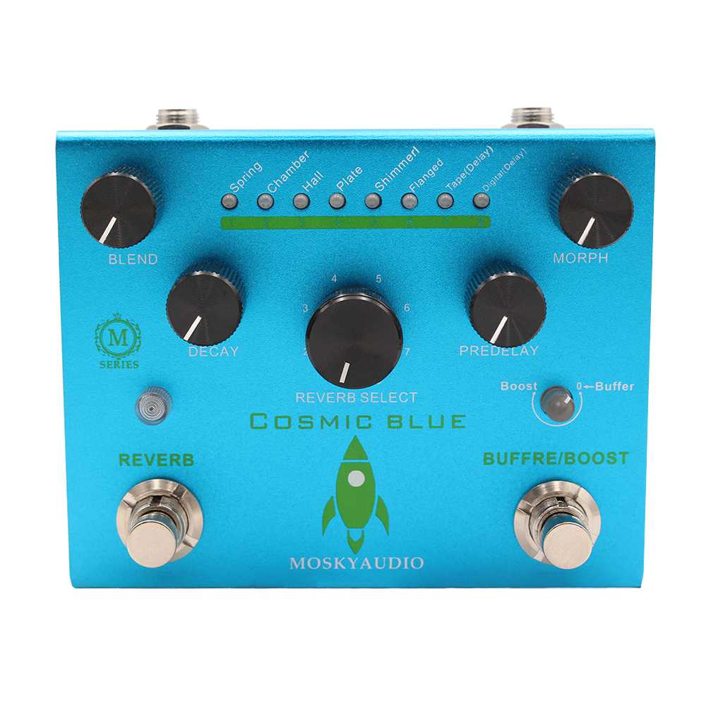 Mosky Audio Cosmic Blue M-series Reverb and Buffer Guitar Effect Pedal