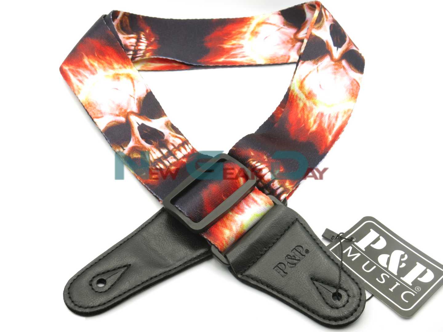 P&P S008-N Red Flame Skull Guitar Strap