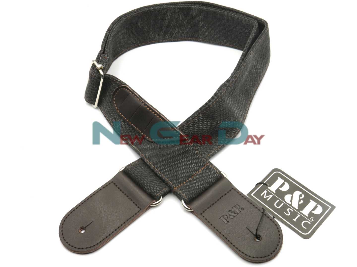 P&P S137-A Black Denim With Pick Holder Guitar Strap