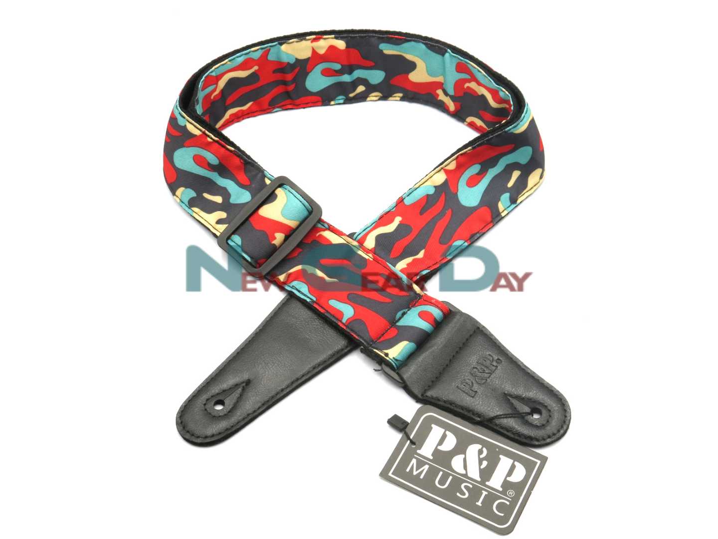 P&P S142-A Red Green Black Camouflage Guitar Strap