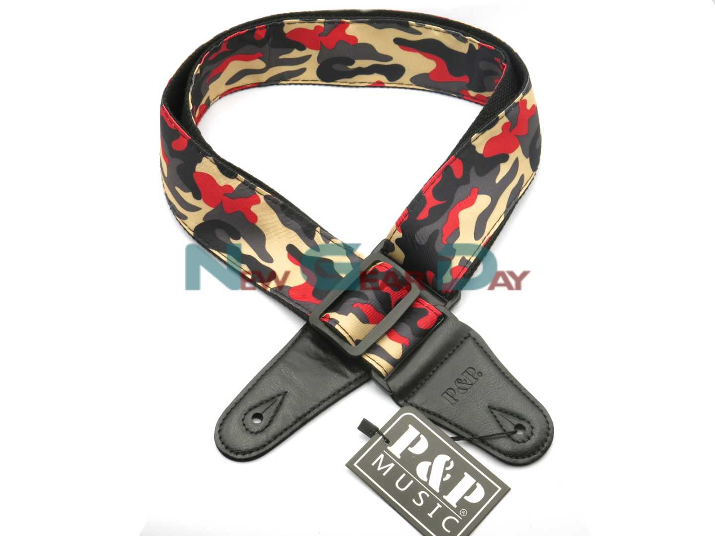 P&P S142-B Red Beige Black Camouflage Guitar Strap