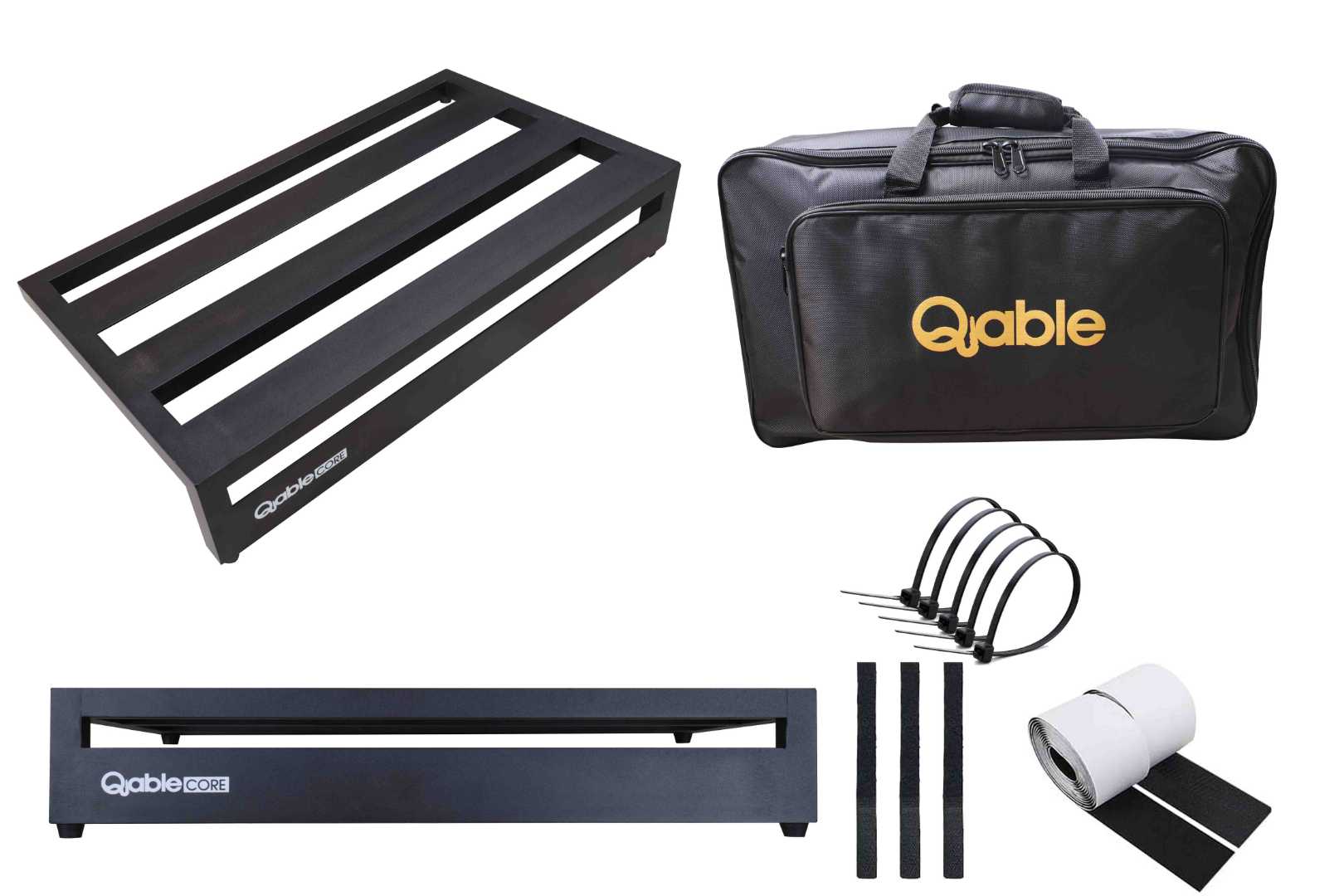 Qable Board Core Guitar Effect Pedal Board Aluminum Alloy 20 × 11.5 Inch with Carrying Bag