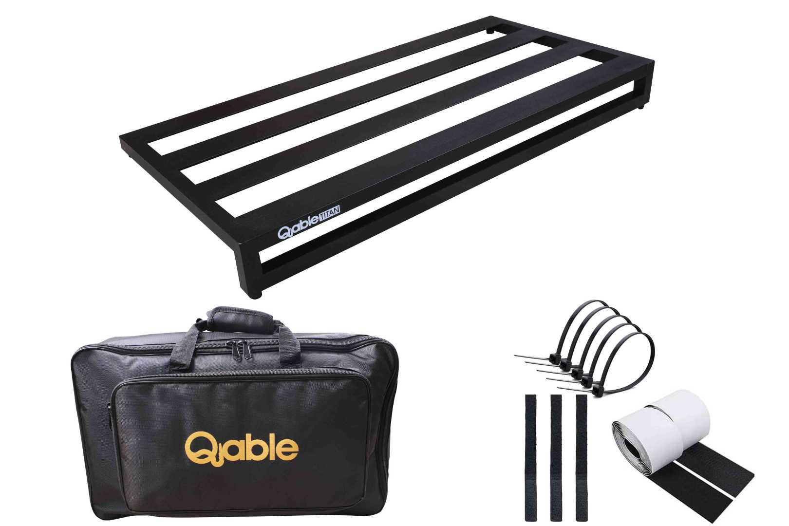 Qable Board Titan Guitar Effect Pedal Board Aluminum Alloy 28 × 14 Inch with Carrying Bag