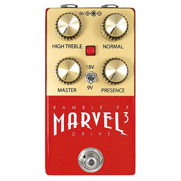 Ramble FX Marvel Drive V3 Overdrive Effects Pedal - Red