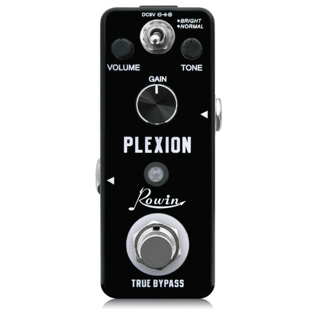 Rowin Plexion Distortion Pedal for Guitar and Bass with Bright and Normal Mode True Bypass