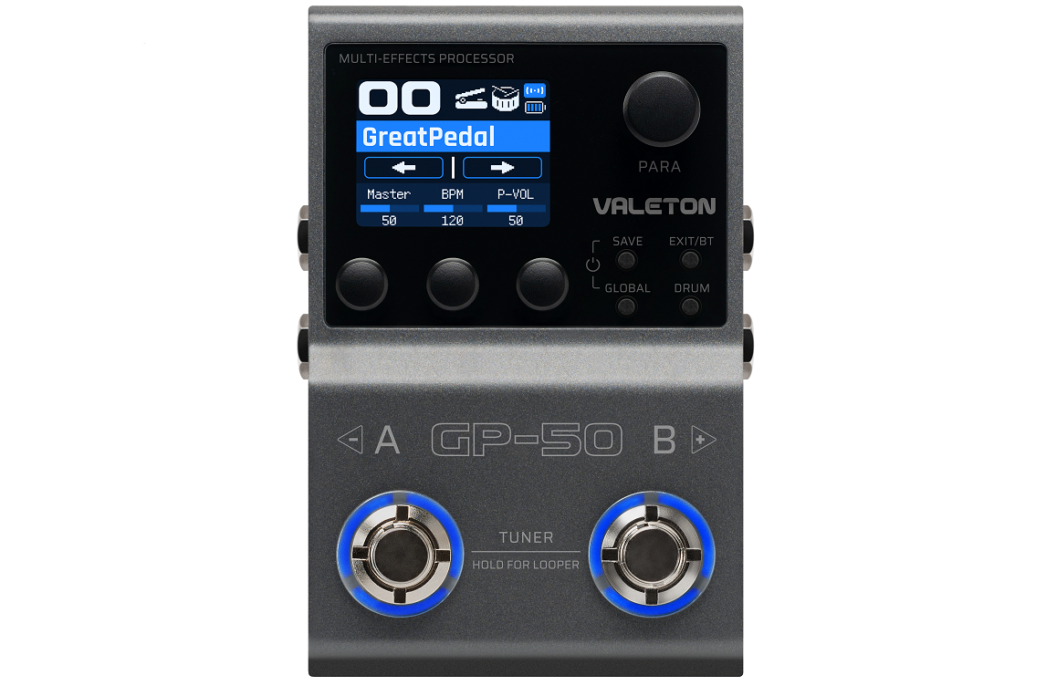 Valeton GP-50 Multi Effects AMP, IR and NAM Profile Loaders Dual Switch Guitar Pedal