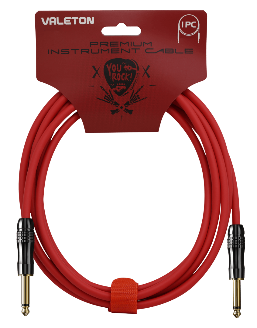 Valeton VGC-3r Premium Instrument Guitar Cable 3meter / 10 feet Red