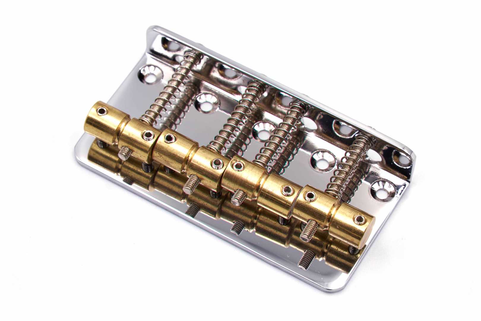 Brokk Classic Standard 4 String Bass Bridge - Chrome - Brass Saddles